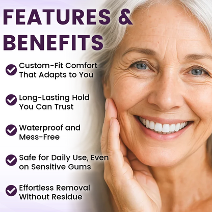 NuvoPaw® FDA Certified (Clinically Proven 96-Hour Lock Hold with Bee Propolis Gum Comfort for Secure, Comfortable & Zinc-Free Denture Fit)
