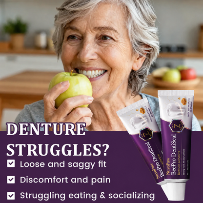 NuvoPaw® FDA Certified (Clinically Proven 96-Hour Lock Hold with Bee Propolis Gum Comfort for Secure, Comfortable & Zinc-Free Denture Fit)