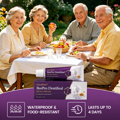 NuvoPaw® FDA Certified (Clinically Proven 96-Hour Lock Hold with Bee Propolis Gum Comfort for Secure, Comfortable & Zinc-Free Denture Fit)
