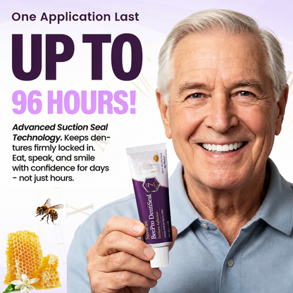 NuvoPaw® FDA Certified (Clinically Proven 96-Hour Lock Hold with Bee Propolis Gum Comfort for Secure, Comfortable & Zinc-Free Denture Fit)